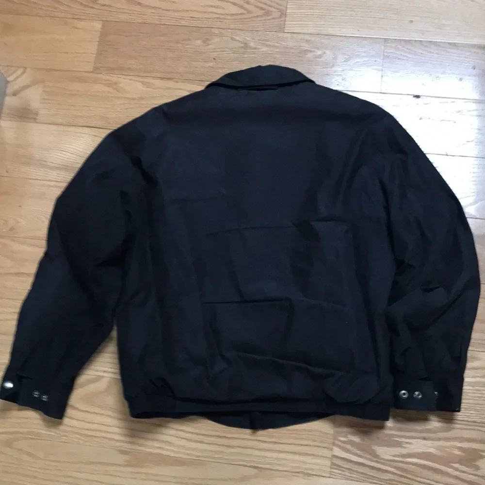 Claiborne jacket coat sz L euc black classic career gray lining - Picture 3 of 8